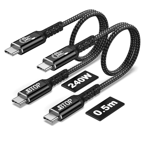 Ultra-Fast 80 Gbps USB-C Charging Cable – 1.5 FT Thunderbolt 5/4/3 Compatible – 240 W Power Delivery for i Phone 16/Pro/Plus/Pro Max & Samsung Galaxy – Dual 8 K/Single 16 K Video Output for Maximum Performance – Unmatched Speed & Durability for Tech Enthusiasts