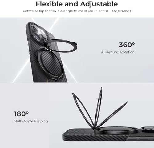 Premium BENKS Magnetic Phone Grip Ring Holder for Mag Safe – 360° Rotatable Adjustable Stand for i Phone 16/15/14/13/12 Series – Sleek Black Design for Enhanced Security and Hands-Free Comfort – Ideal for On-the-Go Usage and Effortless Device Control