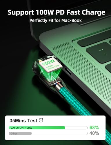 VAFOTON USB C Magnetic Charging Cable 100W (2Pack, 3.3ft/6ft), 9Pin Magnetic Charger Cable/360&180 Rotation Magnet Phone Charger/Type C Data Cable for Ma-Book/Pad Series, Samsung Galaxy – Enhanced Compatibility and Speed