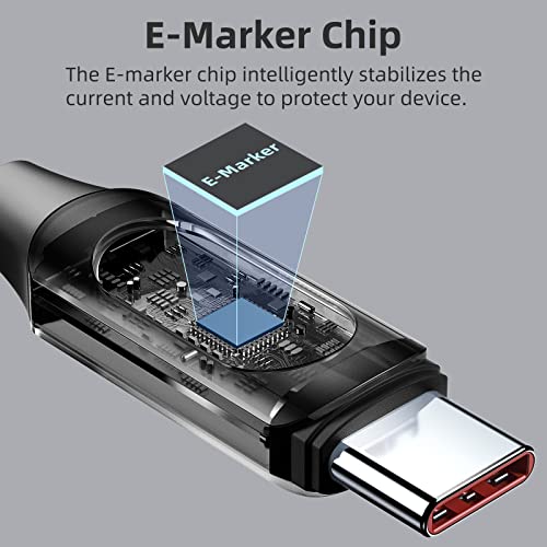 Ultra-Fast 100 W USB C to USB C Cable 2-Pack – 6.6 FT Silicone Charging Cables with LED Display for Samsung Galaxy Z Flip5, Fold5, Flip4, Fold4 – High-Speed 5 A Power Delivery, Enhanced Durability, and Compatibility for All Your Devices