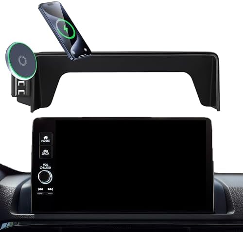 Car Phone Holder for 2016-2021 Honda Civic Accessories Apply to 5/7 Inch Touch Screen 15W Fast Wireless Charger Screen Fixed Clip Cell Phone Mount Hands-Free 360 Degree Rotation – Enhanced Compatibility and Speed