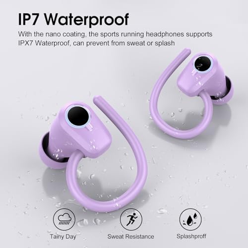 Jet Black Bluetooth 5.3 Wireless Earbuds with 50-Hour Playtime – Superior Deep Bass Audio, IP7 Waterproof Design, Active Noise Cancellation for Seamless Workouts and Calls – Ultimate Comfort and Durability for On-the-Go Listening