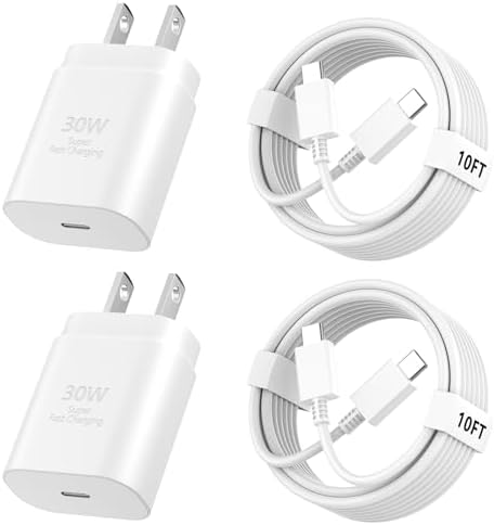 Powerful 30 W i Phone 16 Pro Max Charger Bundle with 10 FT USB-C Cable – Fast Charging Solution for i Phone 15/16 Series – Compact and Travel-Friendly Design for Home & On-the-Go – Exceptional Durability and Performance for Uninterrupted Connectivity