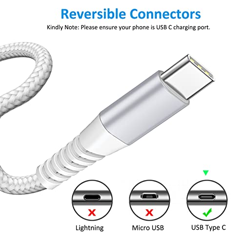 6 FT USB Type C Cable 2 Pack – High-Speed Fast Charging and Data Transfer Cord for Samsung Galaxy A Series and LG Models – Durable Nylon Braided Charger with Tangle-Free Design for Ultimate Convenience and Extended Reach