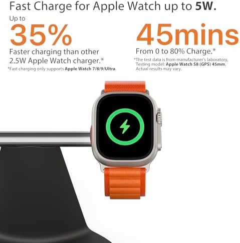 Revolutionary 3-in-1 Apple Device Charging Station – Fast Mag Safe Wireless Charger for i Phone 12-16, Apple Watch, and Air Pods – Sleek, Space-Saving Design with Enhanced Compatibility for Streamlined Daily Charging Experience