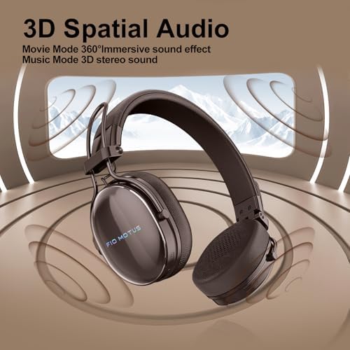 Transform Your Listening Experience with FIO MOTUS Wireless Bluetooth On-Ear Headphones Featuring Superior Active Noise Cancellation and Hi-Res Audio Quality – Enjoy Up to 55 Hours of Uninterrupted Music Playback, Lightweight Comfort, and Portable Foldable Design for Effortless Travel and Versatile Device Compatibility