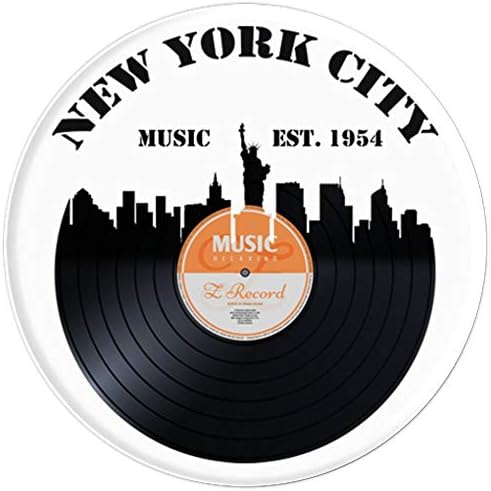 Vintage New York City Skyline Vinyl Record Music Disc Holder PopSockets Swappable PopGrip – Enhanced Compatibility and Speed