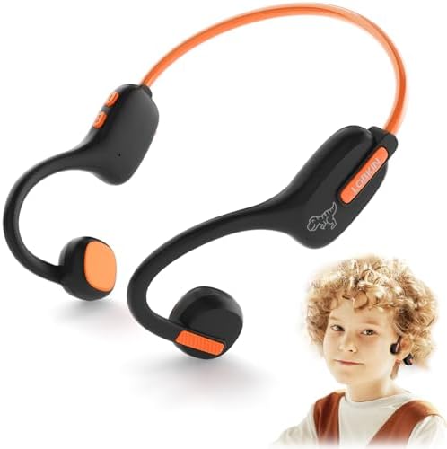 LOBKIN Kids Bluetooth Earbuds – Safe Listening with Lightweight Open Ear Design and IPX5 Waterproof Protection – Advanced Bluetooth 5.3, Built-in Microphone – Perfect for School, Home, and Outdoor Adventures – Ideal Gift for Young Explorers