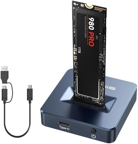 High-Speed ACASIS NVME to USB Docking Station – Premium Aluminium Alloy SSD Adapter with 10 Gbps Transfer Rate, Unmatched Compatibility for M.2 NVMe & SATA Drives, Optimal Heat Dissipation & Tool-Free Setup for Streamlined Data Management