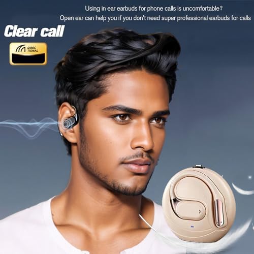 Revolutionary Open-Ear Bone Conduction Bluetooth 5.4 Earbuds – Ultra-Light Wireless Headphones for Active Lifestyles – Sweat-Resistant, Ergonomic Design Perfect for Jogging, Cycling & Commuting – Experience Immersive Sound Quality with Extended Battery Life & Universal Compatibility for All Devices