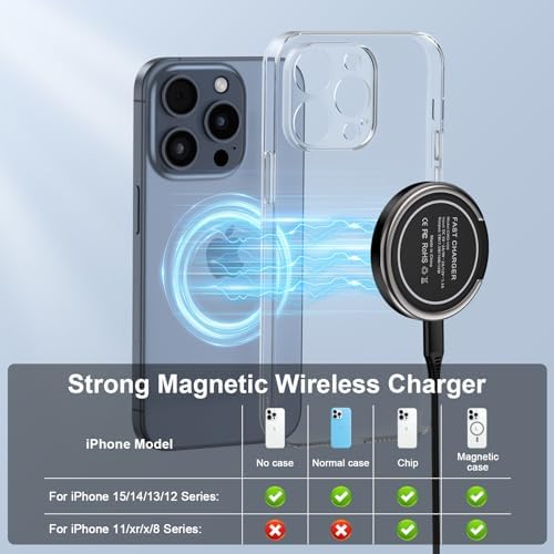 Revolutionary 15 W Magnetic Wireless Charging Pad – Ultra-Fast Charging for Qi Devices with Secure Alignment and Sleek Portability