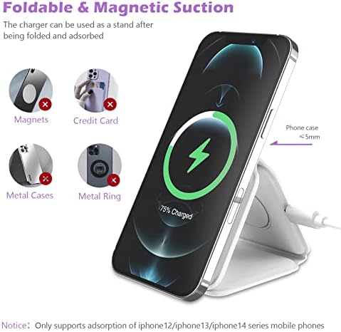 ORIA 3-in-1 Wireless Charging Station – Fast Foldable Charger Pad for i Phone 14/13/12/11/Pro/Max, Apple Watch SE/Series 9/8/7, and Air Pods – Compact Travel-Friendly Design for Effortless Device Power-Up and Maximum Compatibility