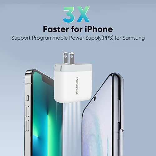 Power Lot 45 W Ga N USB-C Charger with 6 FT Cable – Ultra-Fast Charging for Galaxy S22/S21, Z Flip 5, Fold 5, i Phone 16, i Pad, Mac Book – Universal Compatibility & Advanced PD 3.0 Technology for Rapid Power Boosts
