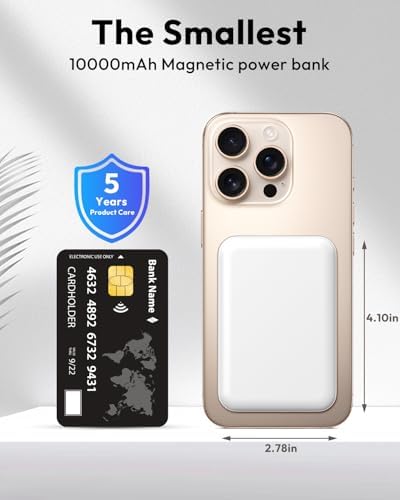 Sleek Pink Magnetic Power Bank for i Phone – 10000 m Ah with 15 W Wireless Charging & 20 W USB-C Fast Charge – Ultimate Portability for i Phone 16/15/14/13/12 Series – Effortless One-Handed Operation for Travel Enthusiasts and Daily Adventurers – Strong 10 N Magnetic Force for Secure Attachment – Perfect for On-the-Go Charging