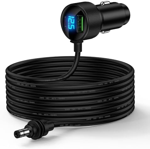 Starlink Mini Power Cable 10 FT – Versatile 3-in-1 Car Charger with Cigarette Lighter Adapter for 12 V-24 V Vehicles, Featuring Digital Display and Dual Fast Charging USB Ports (30 W USB-C PD & 18 W USB-A) for Enhanced Device Compatibility and Performance on the Go