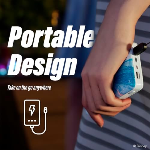 Disney Frozen 10,000 m Ah Portable Power Bank – Universally Compatible USB Charger for Elsa, Anna & Olaf Fans – Fast Charging, Lightweight Design & Ideal Gift for Girls and Women – Stay Powered On-the-Go with Enchanted Style