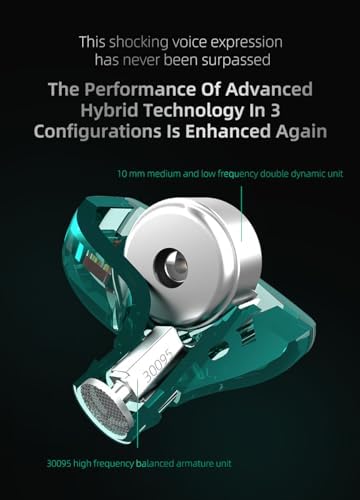 Kinboofi KZ ZSTX High-Fidelity In-Ear Monitor Headphones with Hybrid Driver Technology – Premium 1 BA 1 DD Wired Earbuds in Stunning Purple, Detachable Cable for Enhanced Versatility and Comfort, Ideal for Audiophiles and Gamers Seeking Superior Sound Quality