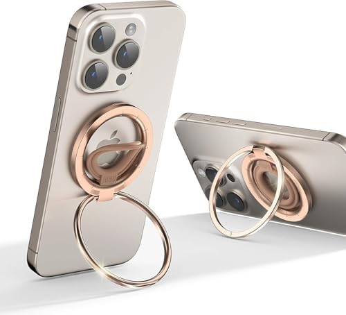 OPSO Mag Safe-Compatible Magnetic Phone Ring Holder – 360° Rotating Grip with Adjustable Kickstand for i Phone 16/15/14/13/12/Pro/Max & Universal Smartphones – Ergonomic Design for Enhanced Stability, Style, and Hands-Free Convenience