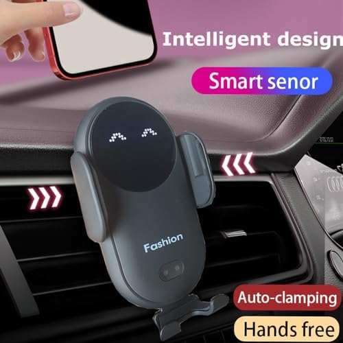 Vibrant Red Automatic Wireless Car Charger Mount – Effortless One-Handed Operation Smartphone Holder for i Phone & Samsung – Rapid Charging for Air Vent or Dashboard Use – Enhance Your Driving with Secure Support & Stylish Convenience