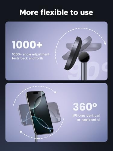 UGREEN Qi2 Certified 15 W Magnetic Wireless Charging Stand – 2-in-1 Fast Charging Station for i Phone 16, 15, 14, 13, 12 & Air Pods – Mag Safe-Compatible with 3 FT USB-C Cable for Effortless Power and Enhanced Organization