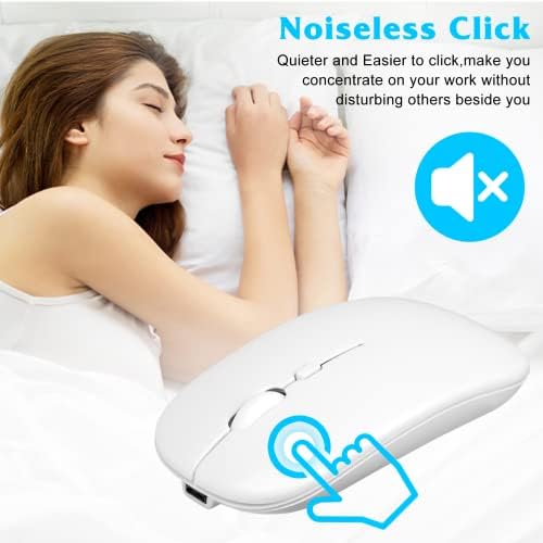 Ergonomic Rechargeable Wireless Mouse for Samsung Galaxy Tab and More – Dual 2.4 GHz & Bluetooth Connectivity, Sleek Onyx Black Design for Laptops, PCs, i Pads, and Android Tablets – Ultimate Comfort & Portability for Enhanced Productivity