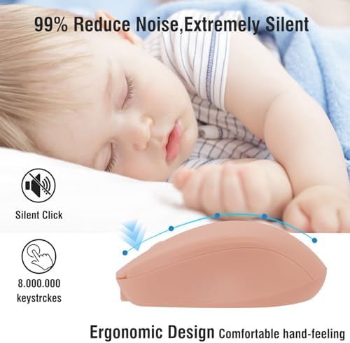 Sleek Silent Rechargeable Wireless Mouse – Ergonomic Light Green Design for Laptop, i Pad, Mac Book, Surface Pro, and More – Perfect for Travel and Everyday Use with Dual Mode Bluetooth Compatibility