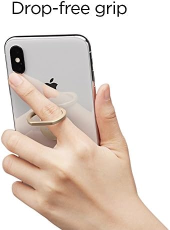 Spigen 360° Style Ring Grip – Versatile Phone Holder & Kickstand in Champagne Gold, Magnetic Car Mount Compatible, Durable Zinc Alloy & Stainless Steel for All Smartphones & Tablets