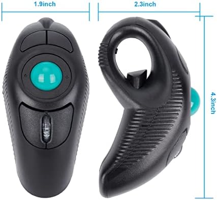 Experience Effortless Control with the Welspo Wireless USB Handheld Finger Trackball Mouse – Ergonomic Design & Laser Pointer for Seamless Presentations and Enhanced Navigation