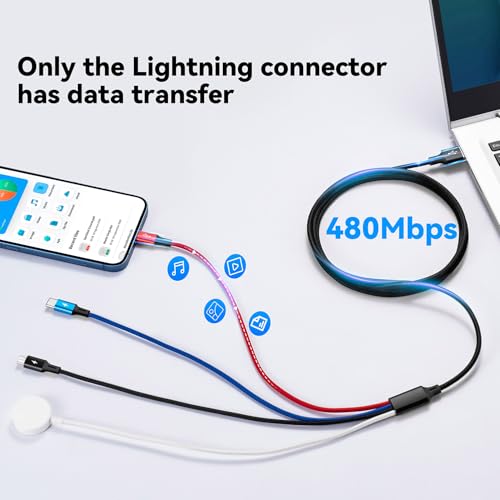 Ultimate 4-in-1 Travel Charging Cable Duo – Durable Braided USB C, Lightning, and Micro USB Connectors for Apple Watch Series Ultra/SE/10-1, i Phone 16/15/14, and Galaxy Devices – 4 Ft Fast Charging Solution for Effortless Connectivity on the Go