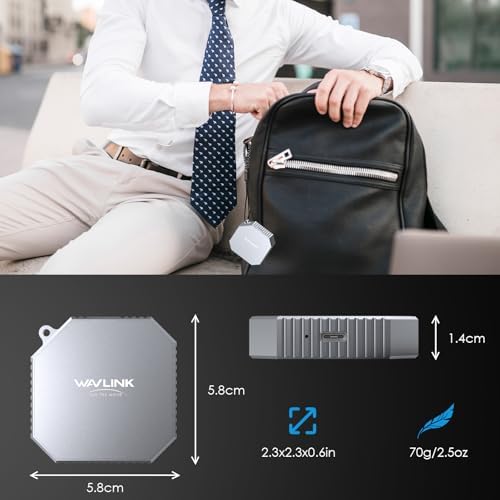 WAVLINK 10 Gbps Magnetic M.2 2230 NVMe/SATA SSD Enclosure – Premium Aluminum USB C Case for i Phone 16/15 Pro Max & Pro Res, Effortless Plug-and-Play Storage Solution, Ideal for Fast Data Transfer & Enhanced Compatibility (SSD Not Included)