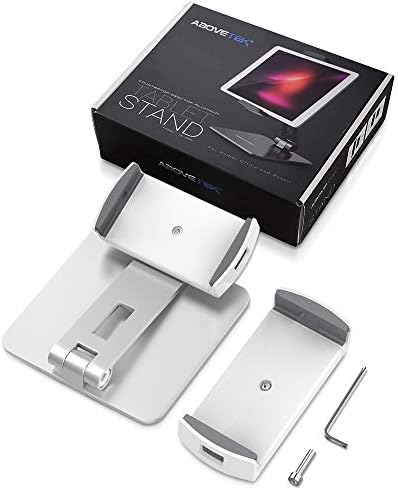 Premium Above TEK 360° Swivel Aluminum Tablet Stand: Adjustable Holder for 4″-15.6″ Devices – Ideal for Retail, POS, and Office Use – Durable Grey Finish for Enhanced Display and User Engagement Solutions
