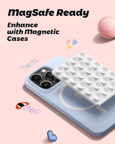 Mag Safe Sticky Octo Suction Buddy Phone Mount – Versatile Hands-Free Magnetic Phone Grip for i Phone | Trendy White Design with Adapter Ring | Unmatched Stability & Convenience for Active Lifestyles | Ideal Gift for Moms and Women Enthusiasts