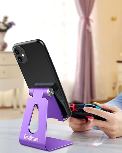 CreaDream Adjustable Cell Phone Stand, Phone Stand, Cradle, Dock, Holder, Aluminum Desktop Stand Compatible with Phone 13 12 Pro Max Charging, Accessories Desk, All Mobile Phones, Sierra Blue – Enhanced Compatibility and Speed