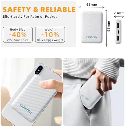 Compact Heated Vest Battery Pack with 5 V Power Output – USB-C Portable Charger for Heated Jackets, Pads & Hoodies – Enhanced Speed & Compatibility for Outdoor Comfort