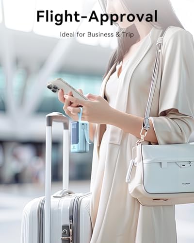 Ultra-Fast 65 W Portable Laptop Charger – 18400 m Ah Power Bank with Smart Display, Dual Built-in Cables, 4 Output Ports, Travel-Friendly Design for Mac Book, i Phone 15/14/13, i Pad, Samsung – Compact Power Solution for On-the-Go Charging