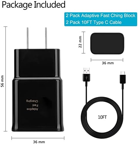 Premium 10 FT Type C Fast Charging Cable for Samsung Galaxy Devices – Versatile USB-C Charger for Rapid Power Delivery to S22, S21, S20, Note Series & More – Durable, Tangle-Free Design for Maximum Convenience and Extended Use