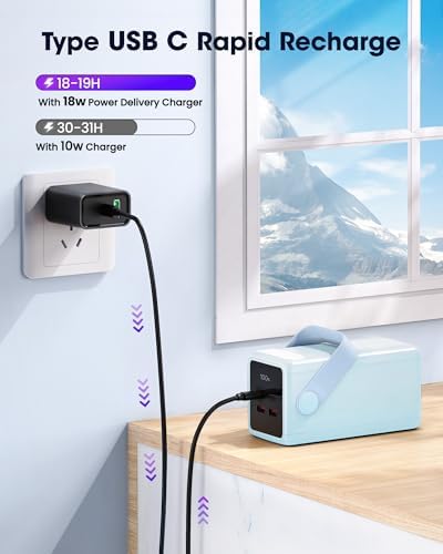 Ultra High-Capacity 70000 m Ah Power Bank – 22.5 W Fast Charging Portable Charger with LED Display & Built-In Flashlight – Ideal for Camping, Travel, and Emergency Use – Multiple Outputs for i Phone, Samsung, i Pad, and More – Stay Connected Anywhere with Long-Lasting Power Solution – Lightweight Design with Convenient Carry Strap and Real-Time Power Monitor – Comprehensive Safety Features Including Overcharge and Short Circuit Protection – Perfect for Outdoor Adventures and Unexpected Power Outages – Includes USB-C Charging Cable and 2-Year Customer Support for Peace of Mind