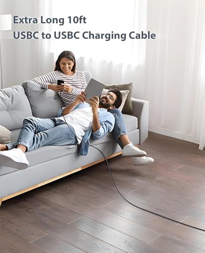 15 FT USB C to USB C Charging Cable – 100 W Braided Fast Charger for i Phone 16/15/Pro/Plus/Pro Max & Samsung Galaxy S23 – Durable, Tangle-Free Design for Efficient Data Transfer & Versatile Use – Perfect for Home, Office, and On-the-Go Charging Solutions