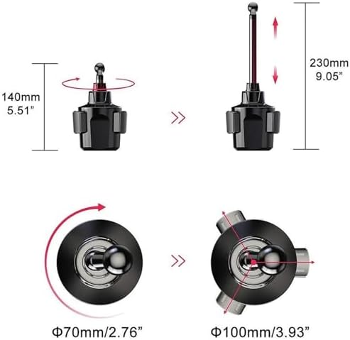 Premium le Quiven Car Cup Holder Phone and Tablet Mount – Secure Cradle for Samsung Galaxy S25 Series & i Phone 16-11 – Effortless Hands-Free Navigation and Entertainment with 360-Degree Adjustability – Tool-Free Installation for All Devices Up to 8.3″ – Ultimate Vehicle Accessory for Enhanced Safety and Convenience