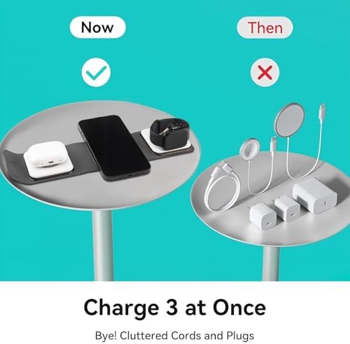 Ultimate 3-in-1 Foldable Magnetic Wireless Charging Station for i Phone, Air Pods, and Apple Watch – Fast, Portable Travel Charger for i Phone 16/15/14/13/12 Series, Air Pods 2/3/Pro, i Watch Ultra/8/7/SE/6/5/4/3/2 – Sleek Design for Effortless Charging Anywhere