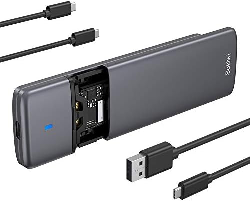 Sokiwi Tool-Free M.2 NVMe SATA SSD Enclosure Adapter – High-Speed USB 3.2 Gen2 10 Gbps External Drive Converter for M-Key/B+M Key SSDs – Compact and Durable Solution for Data Transfer, Backup, and Storage Expansion – Supports UASP & TRIM for Optimal Performance