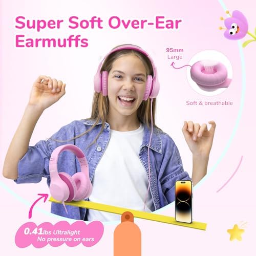 Transform Your Child’s Audio Adventures with Ear Fun K3 Kids Over-Ear Headphones – Engineered for Safe Listening with Volume Limiting, Exceptional HD Stereo Sound, and Travel-Friendly Foldable Design in Vibrant Blue – Ideal for School, Stylish for Every Young Explorer with Enhanced USB-C Compatibility!