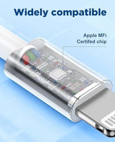 6 Pack MFi Certified 3 FT i Phone Car Charger Cords – High-Speed USB-A to Lightning Charging Cables for i Phone 14/13/12/11 Pro Max/XS/XR/X/8/7 Plus – Durable, Flexible, and Perfect for On-the-Go Charging