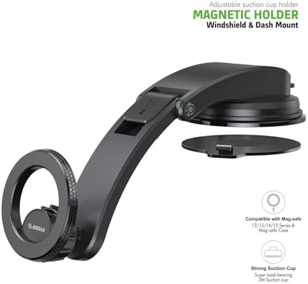 Esoulk Ring Magnetic Car Phone Holder – Ultimate Versatile Mount for Dashboard, Windshield & Air Vent – Strong Magnetic Grip for Enhanced Driving Safety – Compatible with Mag Safe & All Smartphone Models – Effortless Installation, Sleek Design, and Optimal Convenience for Modern Drivers