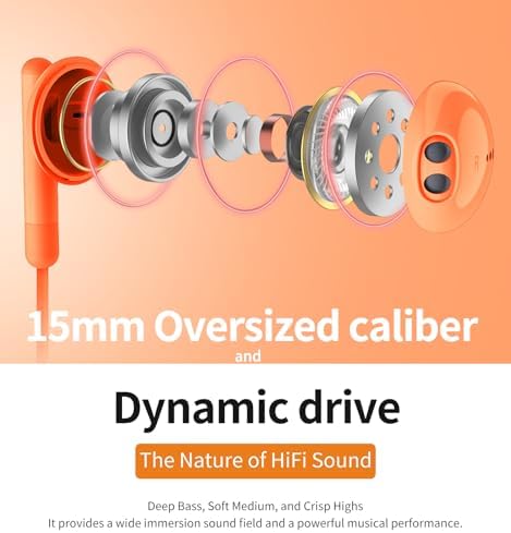 Premium Wired Earbuds with Microphone – Hi-Fi Stereo In-Ear Headphones for Powerful Bass & Crystal Clear Audio – Compatible with i Phone, Android & Most 3.5 mm Devices (Blue) – Ergonomically Designed for Comfort and Enhanced Daily Listening Experience