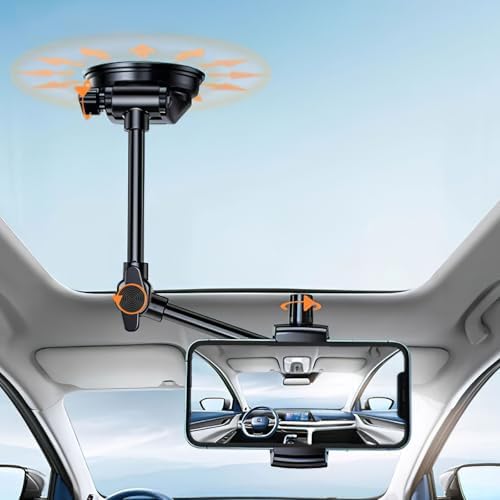 Seamless Vlogging & Filming Car Phone Holder for Windshield | Multi-Angle Adjustable Mount for 4.7″-6.9″ Devices | Compatible with i Phone 16/15/14 & Samsung S25 Ultra | Secure No-Swivel Design for Safe, High-Quality Recording | Easy Installation & Compact Storage