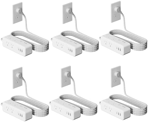 ELEGRP Surge Protector Power Strip with 3 AC Outlets & 3 USB Ports – 65 W Fast Charging USB-C Extension Cord, 5 FT Versatile Charging Station for Home and Office, Compact Design for Safe Device Protection