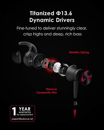 PALOVUE Lightning Magnetic Earbuds for Sports and Workouts – MFi Certified Noise Cancelling Headphones with Mic Control, Ultra-Comfortable Design for i Phone 8 & 7, Premium Sound Quality in Black