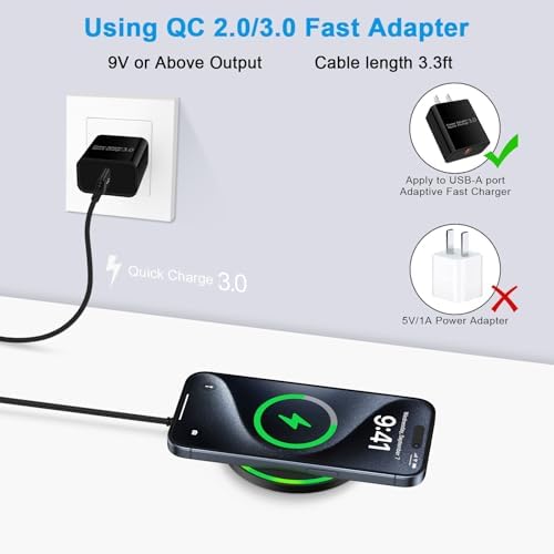 Ultimate Sidpro 15 W Wireless Charging Pad – Fast, Universal Charger for Samsung Galaxy S25 Ultra, i Phone 16, Google Pixel 9 Pro XL – Non-Slip Design for Effortless Power Transfer and Enhanced Device Safety – Ideal for Home, Office, and Travel