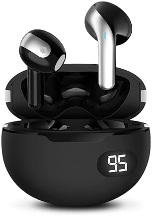 Gabba Goods Bliss Wireless Bluetooth Earbuds – Ultimate Ergonomic In-Ear Fit with Touch Controls for Seamless Audio Experience, 6-Hour Playtime & Built-in Mic for Crystal Clear Communication – Perfect for Travel, Gym, Home & Gaming Compatibility in Stylish Black Finish